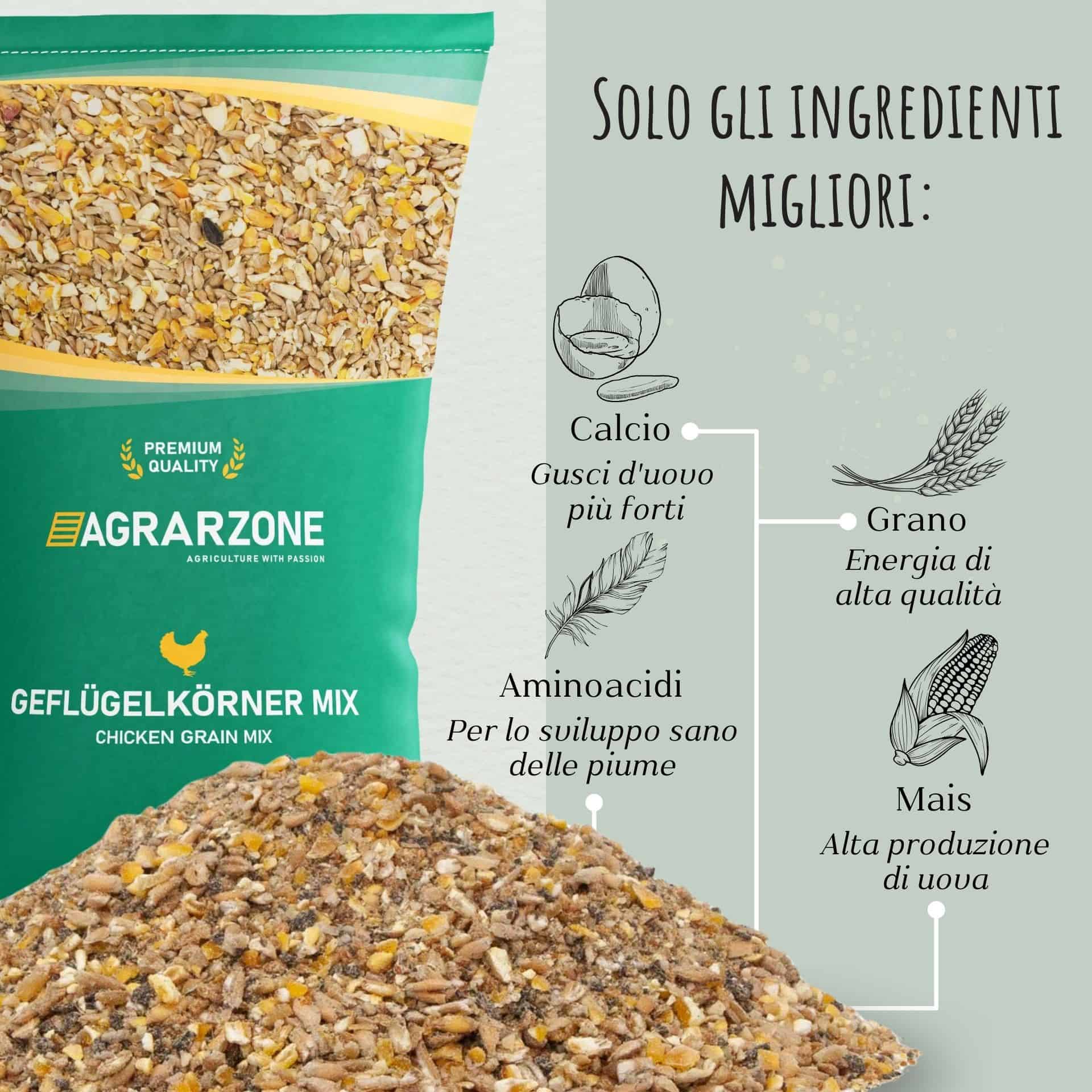 Agrarzone BIO Mangime biologico mix-cereali per polli 25 Kg