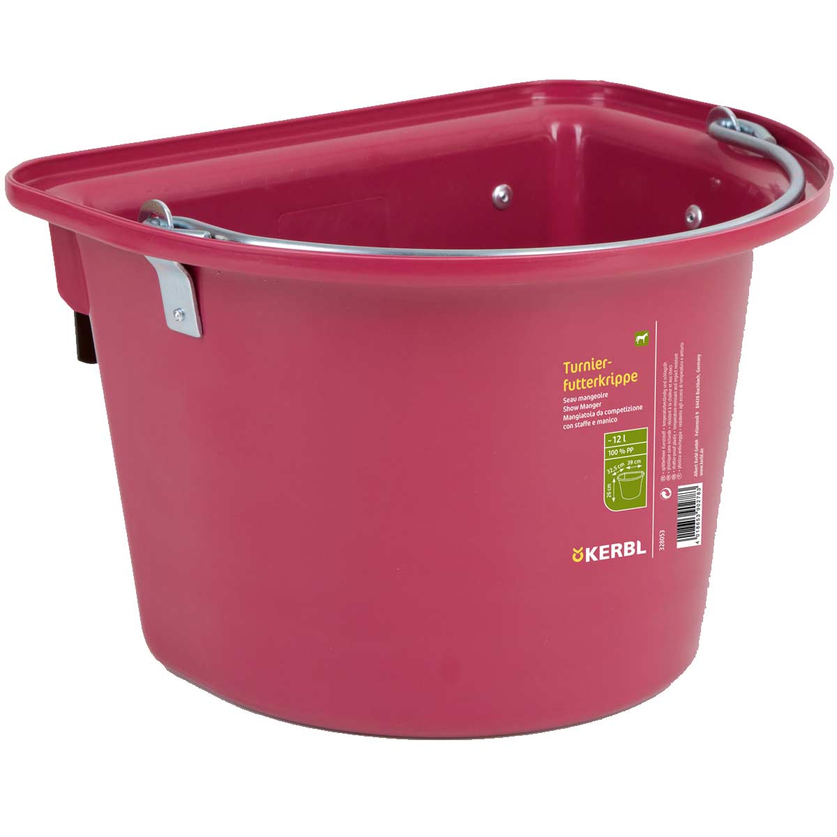 Secchio per mangime con staffa di sospensione 12 L rosa