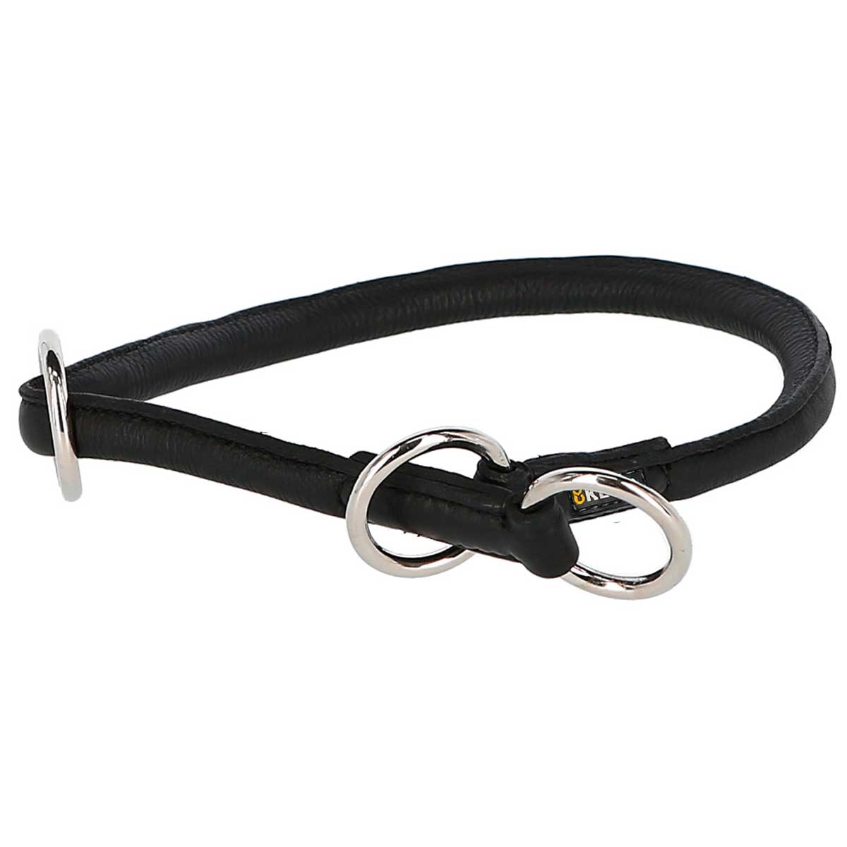 Kerbl Collare rotondo in cuoio Roma con tappo nero 50 cm