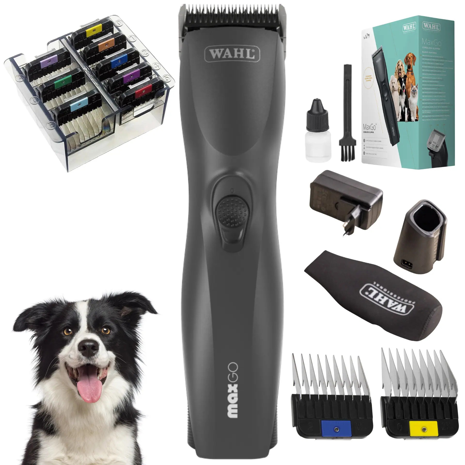 Wahl MaxGo Tosatrice per cani 1 batteria con set rialzi incluso