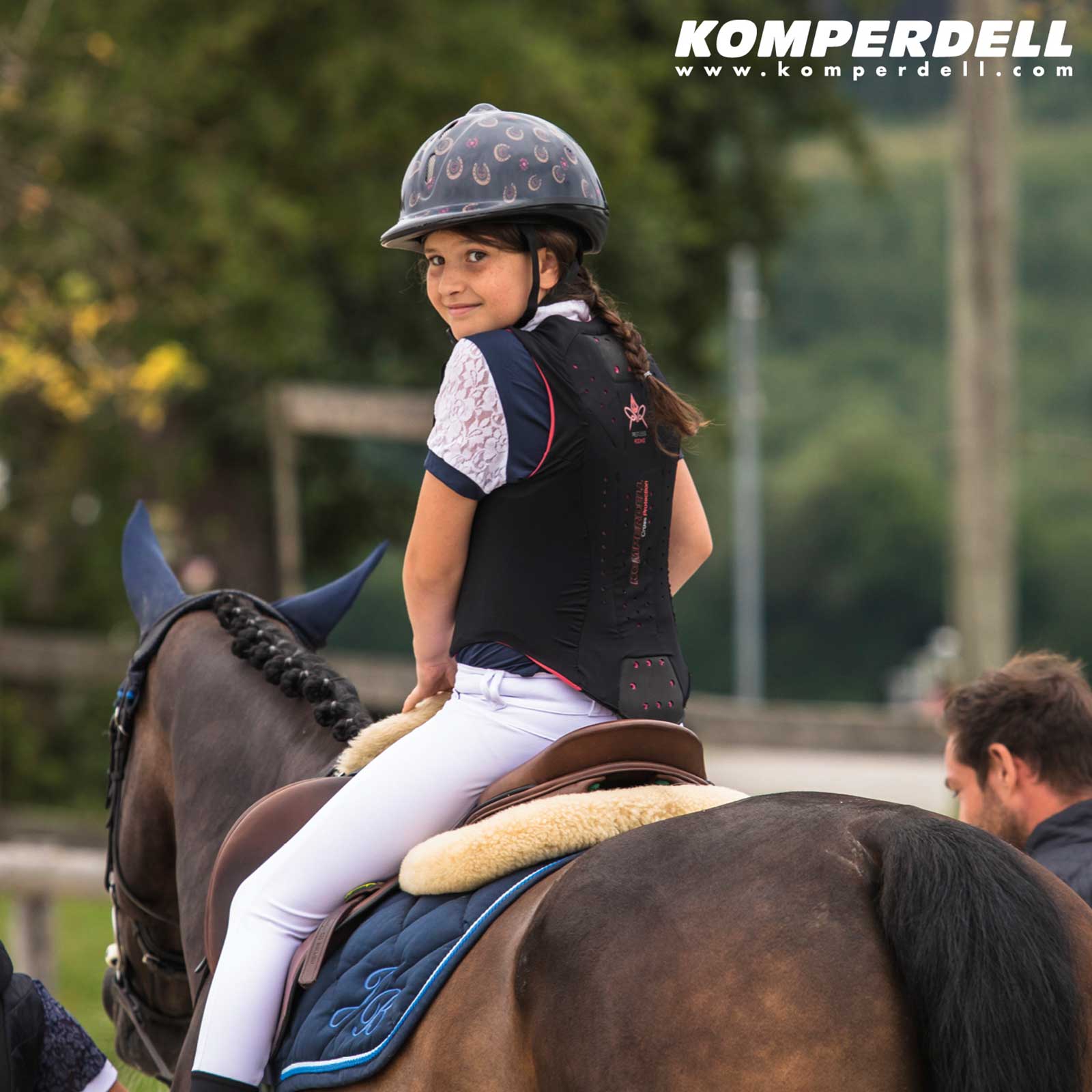 Komperdell Paraschiena da equitazione per bambini Ballistic Vest Junior nero / rosa 128